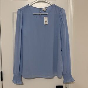 J. Crew Light Blue Long Sleeve Blouse